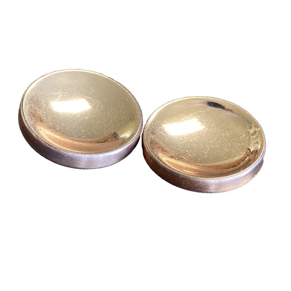 Vintage Copper Earrings Clip On Signed Renoir Round Cupped Euc